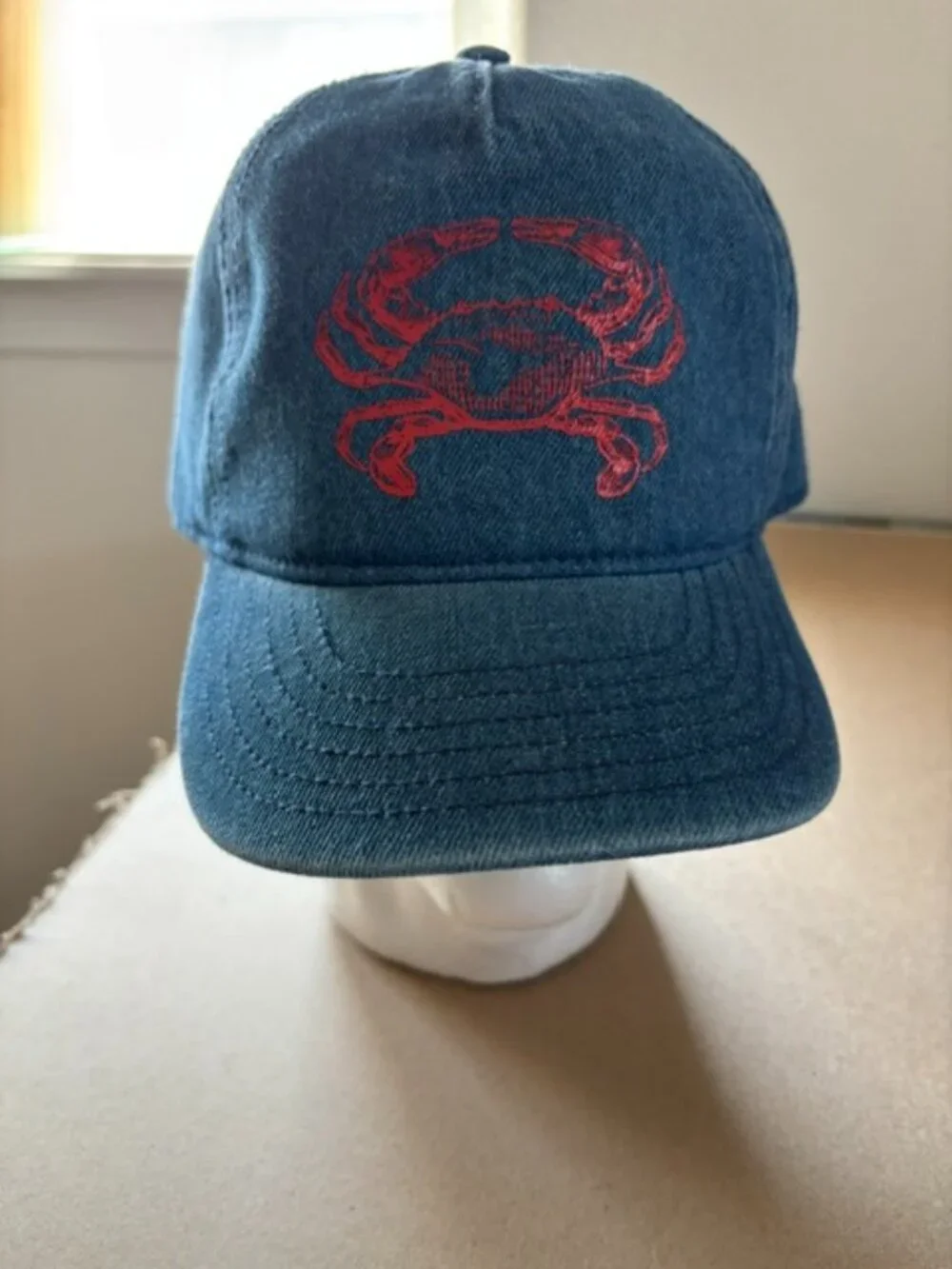 Denim/Jeans Blue Crab/Zodiac Cancer Adjustable Hat Baseball Cap Unisex NEW w/tag